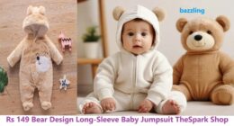 Rs 149 Bear Design Long-Sleeve Baby Jumpsuit TheSpark Shop