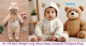 Rs 149 Bear Design Long-Sleeve Baby Jumpsuit TheSpark Shop