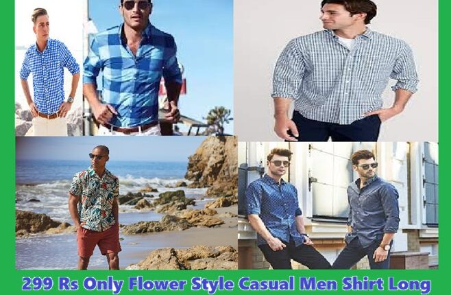 299 Rs Only Flower Style Casual Men Shirt Long Sleeve TheSparkShop.in